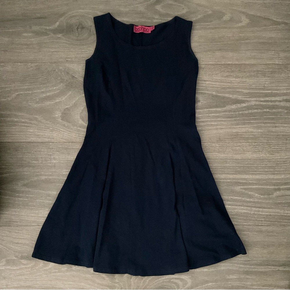 Boohoo Skater Dress Navy Blue